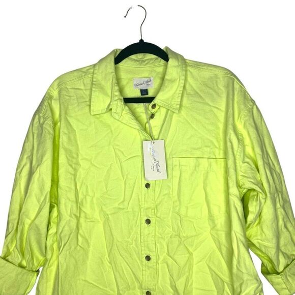 NEW Universal Thread Long Sleeve Flannel Button-Down Shirt Light Green Large - Picture 2 of 9